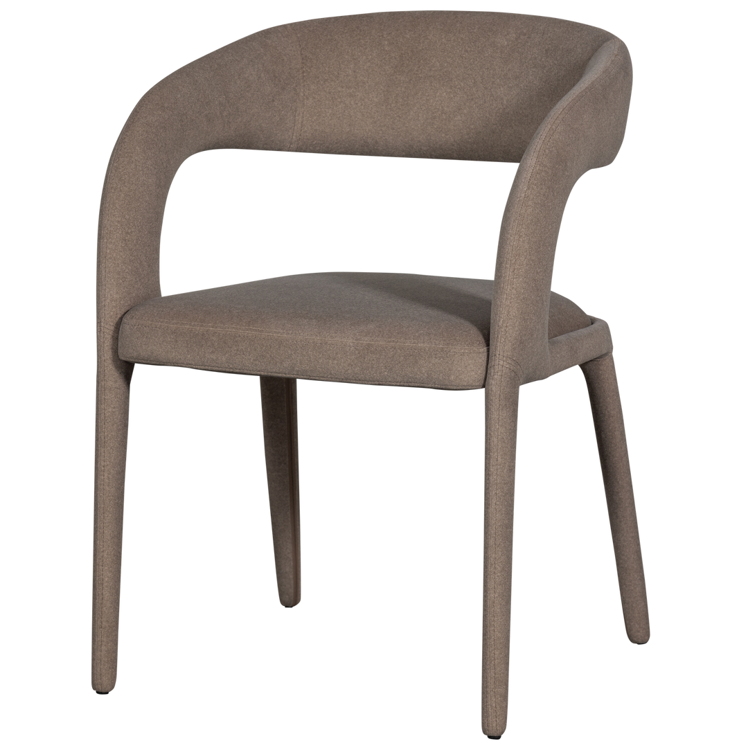 WOOOD Arms spisebordsstol m. armlæn brun filt polyester stof