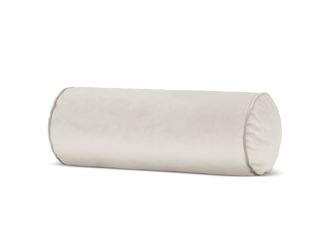 MICADONI Harvey pøllepude rund lys beige fløjl stof 20x20x50