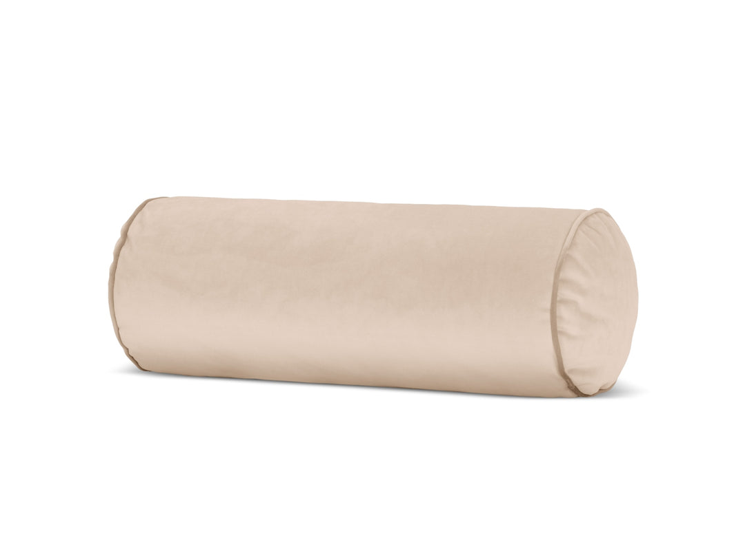 MICADONI Harvey pøllepude rund mørk beige fløjl stof 20x20x50