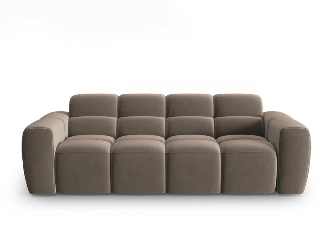 MICADONI Lisa 3 pers. sofa lysebrun fløjl stof