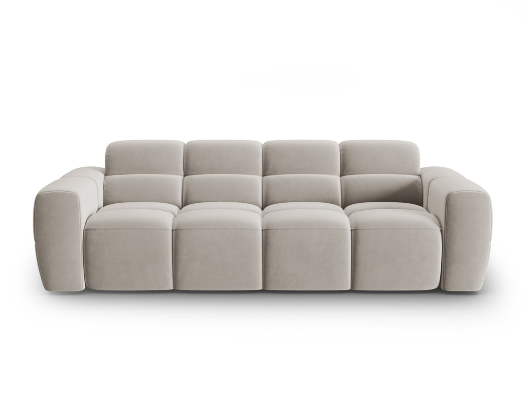 MICADONI Lisa 4 pers. sofa lys beige fløjl stof