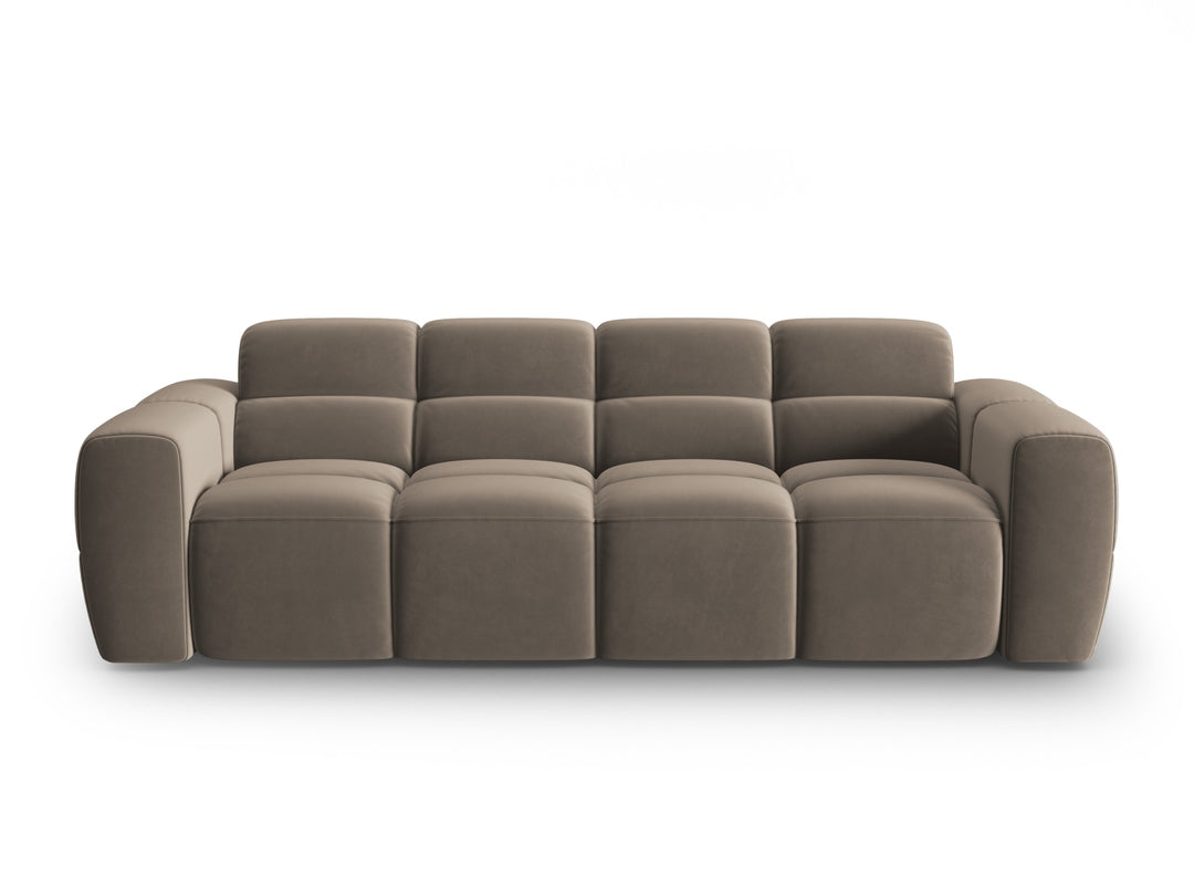 MICADONI Lisa 4 pers. sofa lysebrun fløjl stof