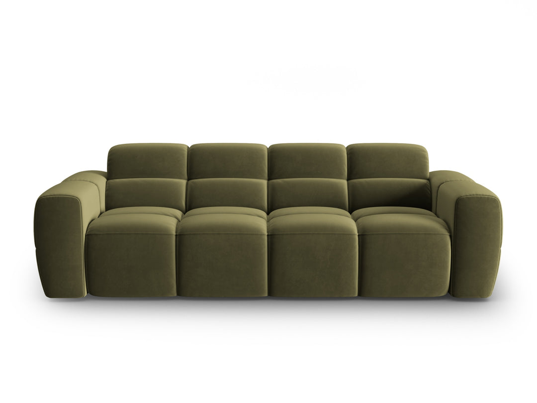 MICADONI Lisa 4 pers. sofa lysegrøn fløjl stof