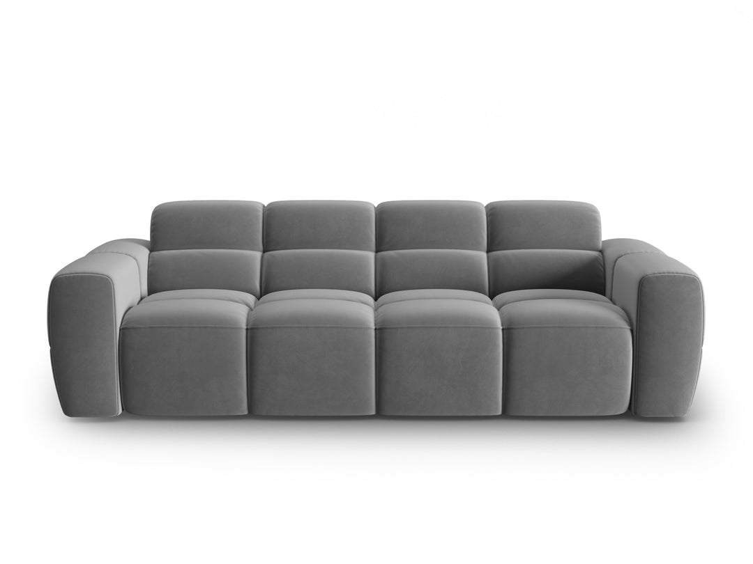 MICADONI Lisa 4 pers. sofa lysegrå fløjl stof
