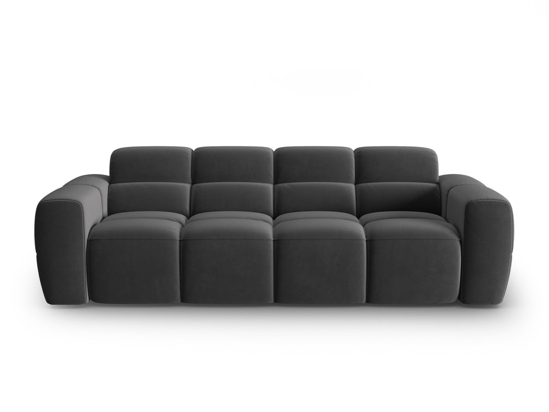 MICADONI Lisa 4 pers. sofa mørkegrå fløjl stof