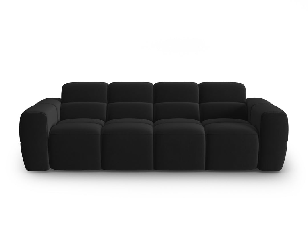 MICADONI Lisa 4 pers. sofa sort fløjl stof
