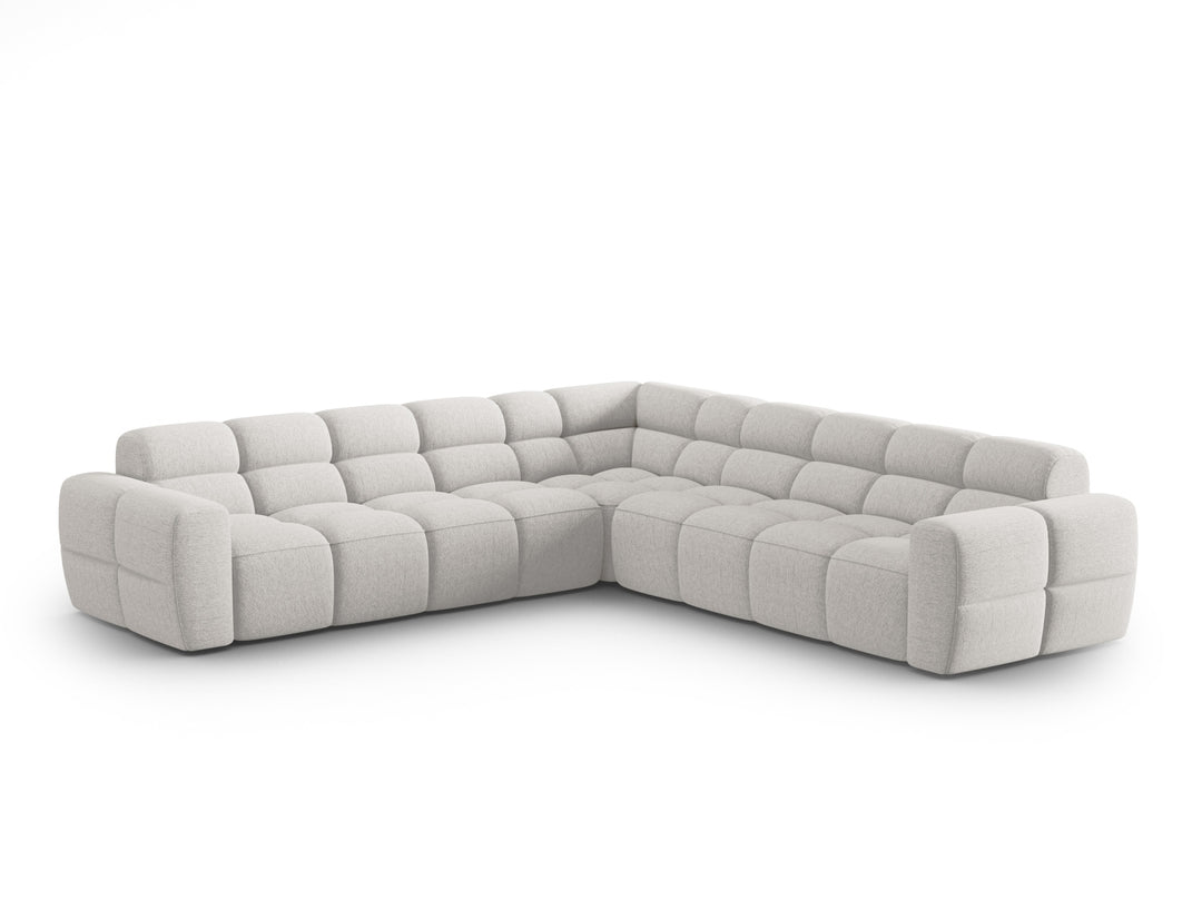 MICADONI Lisa 5 pers. symmetrisk hjørnesofa lysegrå struktur stof