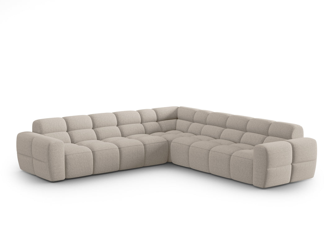 MICADONI Lisa 5 pers. symmetrisk hjørnesofa sand struktur stof