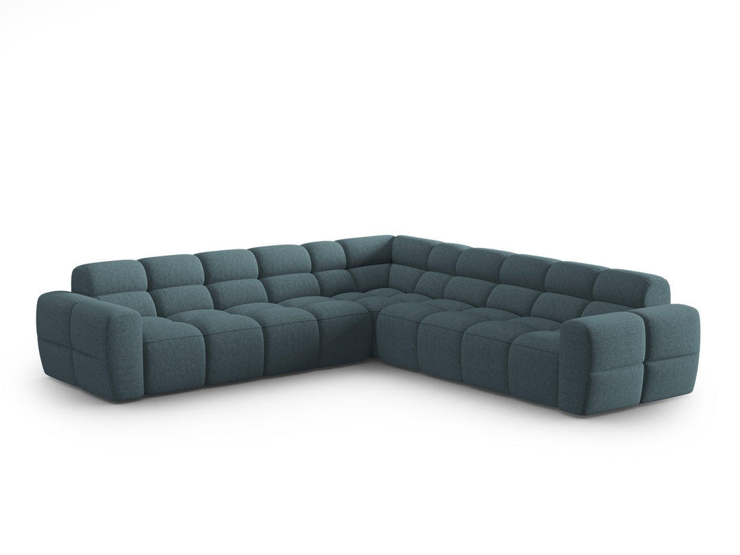 MICADONI Lisa 5 pers. symmetrisk hjørnesofa lyseblå struktur stof