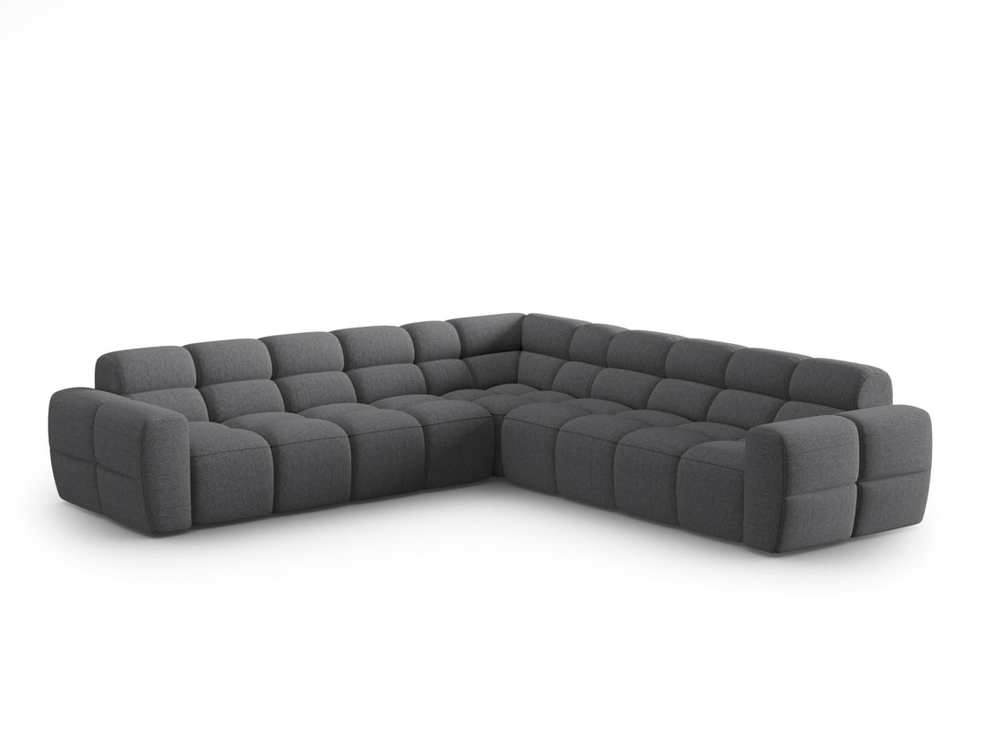 MICADONI Lisa 5 pers. symmetrisk hjørnesofa grå struktur stof
