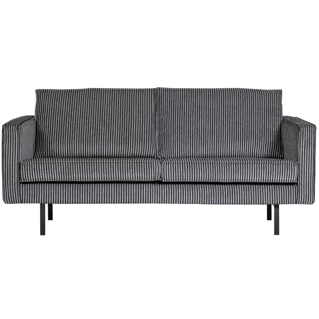 WOOOD Rodeo 2,5 pers. sofa grå og sort stribe stof og metal