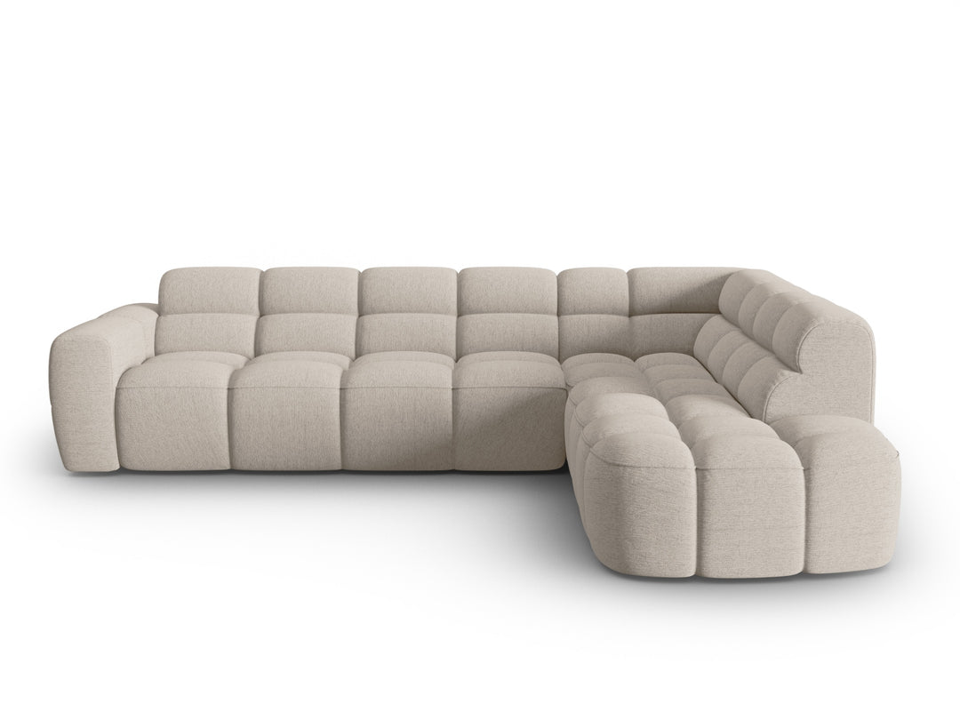 MICADONI Lisa 5 pers. hjørnesofa højre sand struktur stof