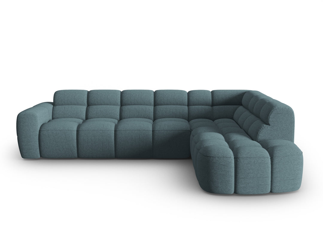 MICADONI Lisa 5 pers. hjørnesofa højre lyseblå struktur stof
