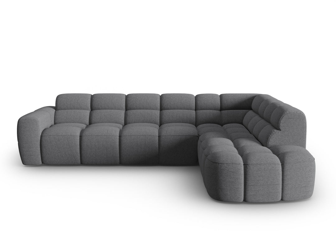 MICADONI Lisa 5 pers. hjørnesofa højre grå struktur stof