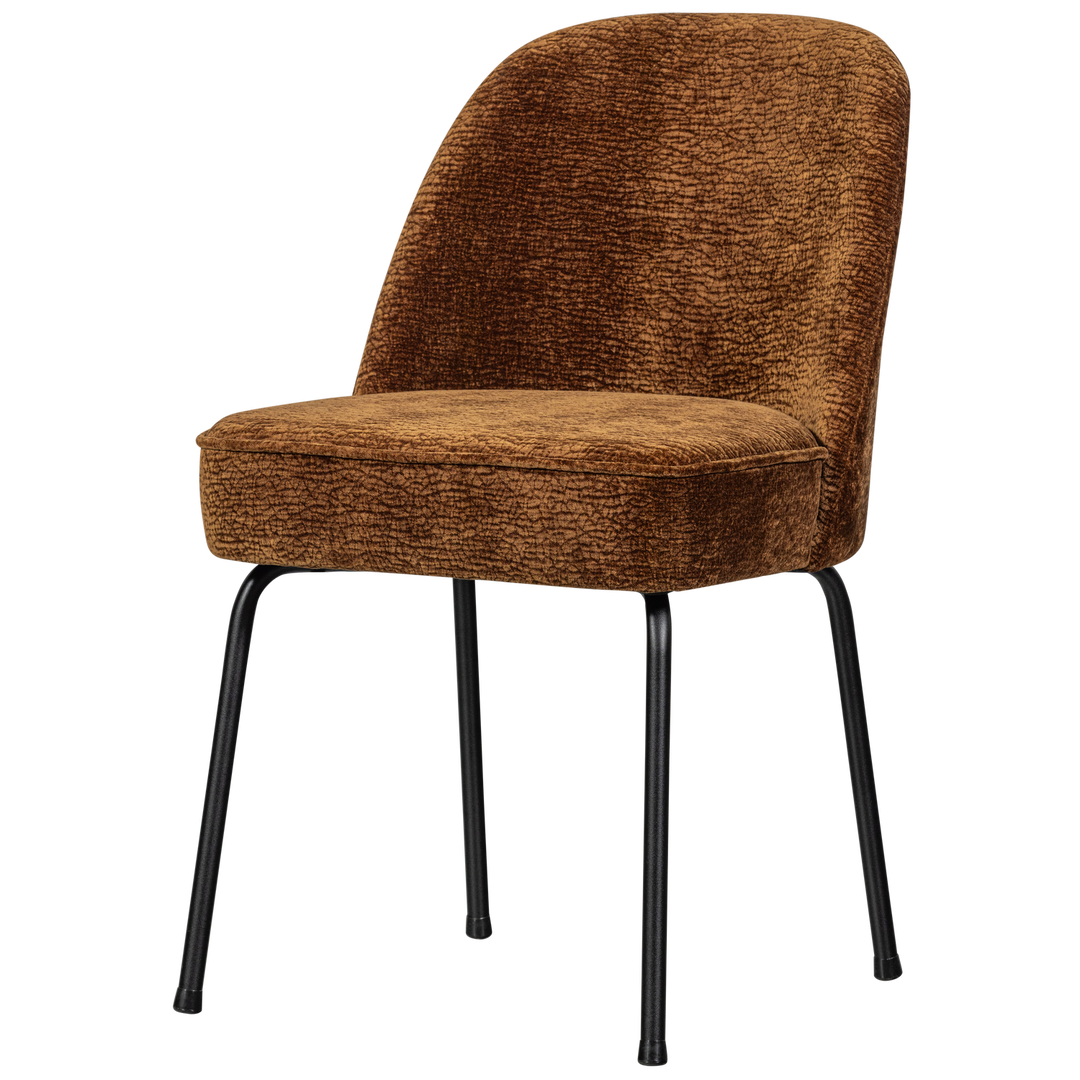 WOOOD Vogue spisebordsstol mellembrun 3D chenille stof og metal