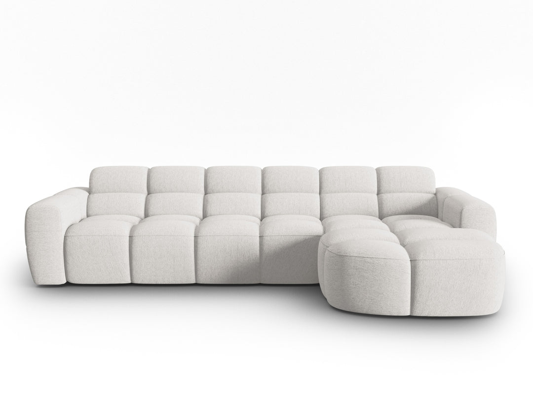 MICADONI Lisa 4 pers. hjørnesofa højre lysegrå struktur stof