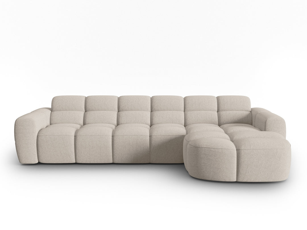 MICADONI Lisa 4 pers. hjørnesofa højre sand struktur stof