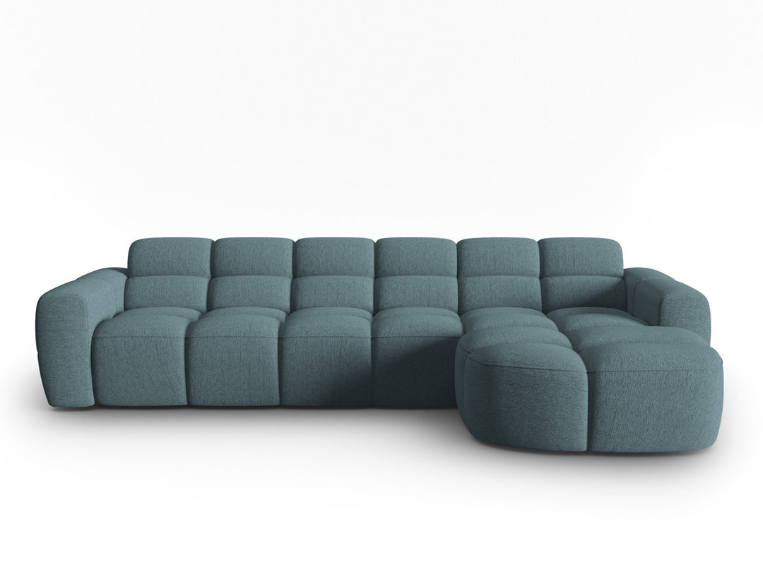 MICADONI Lisa 4 pers. hjørnesofa højre lyseblå struktur stof