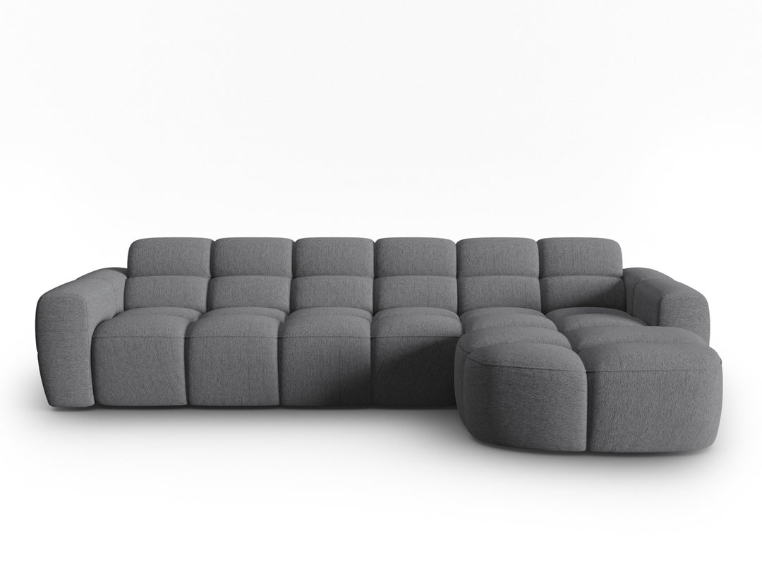 MICADONI Lisa 4 pers. hjørnesofa højre grå struktur stof