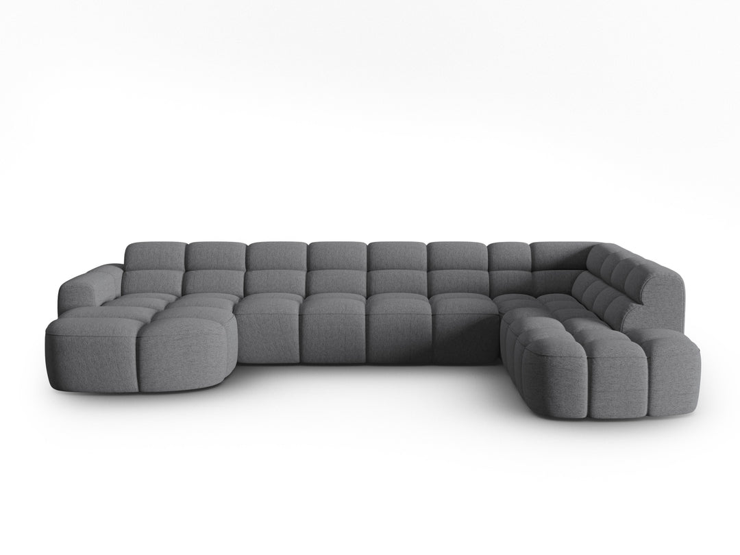 MICADONI Panoramisk Lisa 7 pers. hjørnesofa højre grå struktur stof