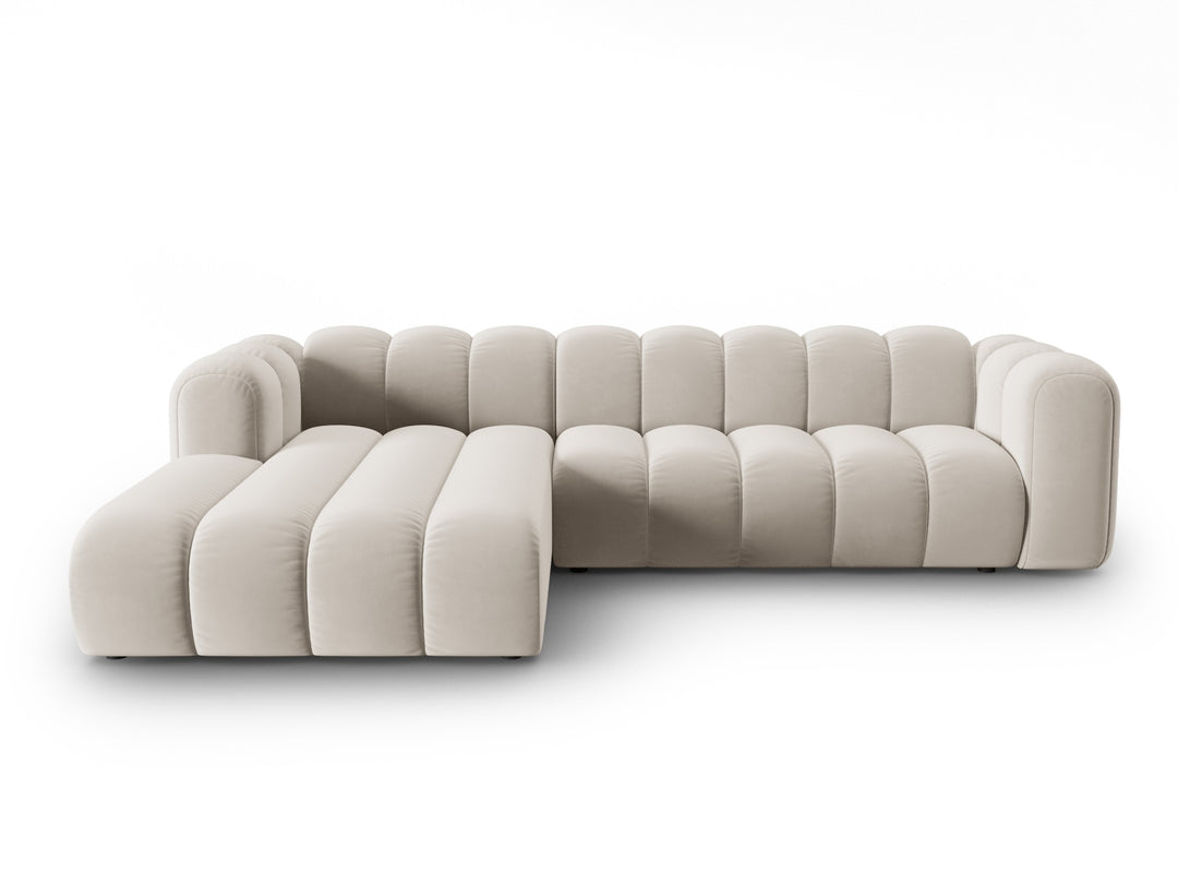 MICADONI Lupin Modular 4 pers. hjørnesofa venstre beige fløjl stof