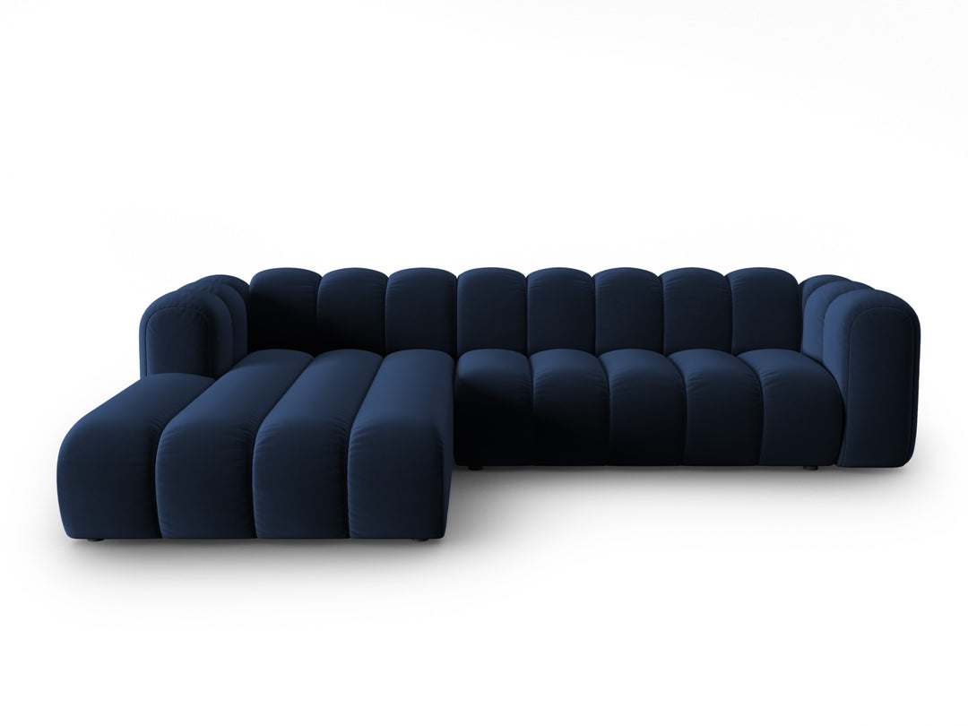 MICADONI Lupin Modular 4 pers. hjørnesofa venstre kongeblå fløjl stof