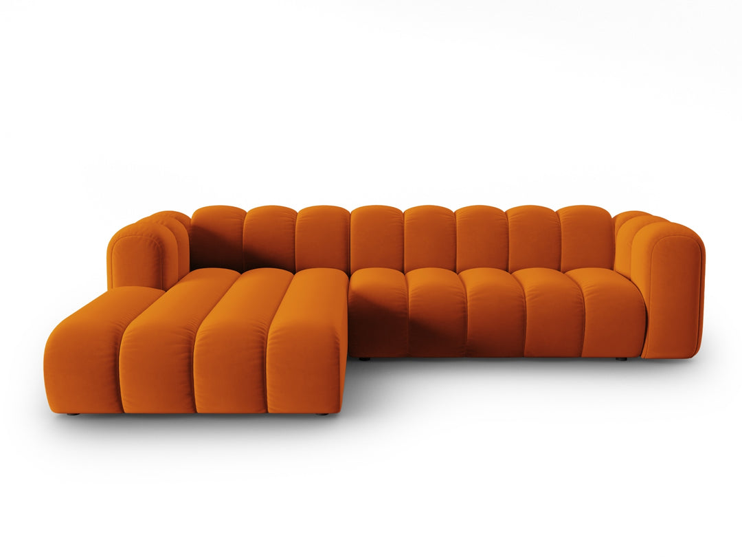 MICADONI Lupin Modular 4 pers. hjørnesofa venstre terracotta fløjl stof