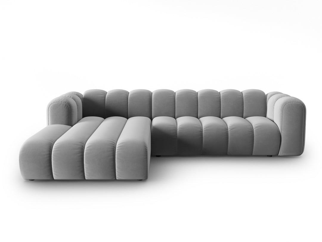 MICADONI Lupin Modular 4 pers. hjørnesofa venstre grå fløjl stof