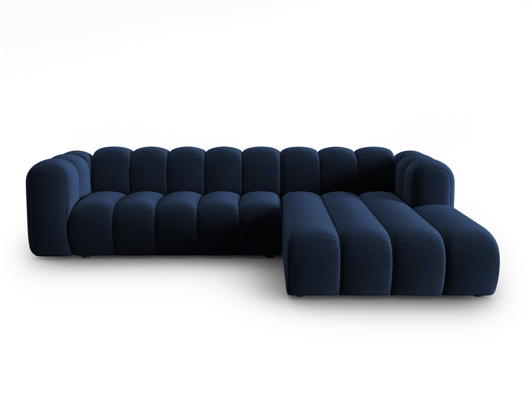 MICADONI Lupin Modular 4 pers. hjørnesofa højre kongeblå fløjl stof