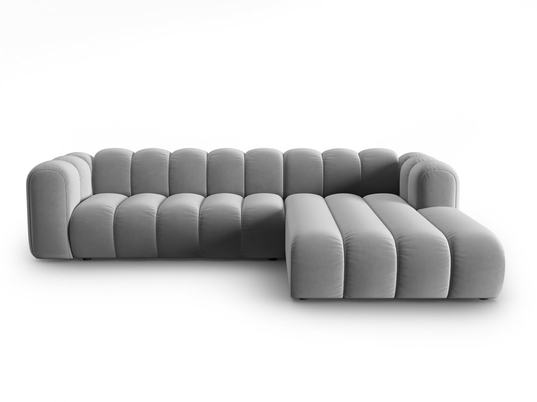 MICADONI Lupin Modular 4 pers. hjørnesofa højre grå fløjl stof