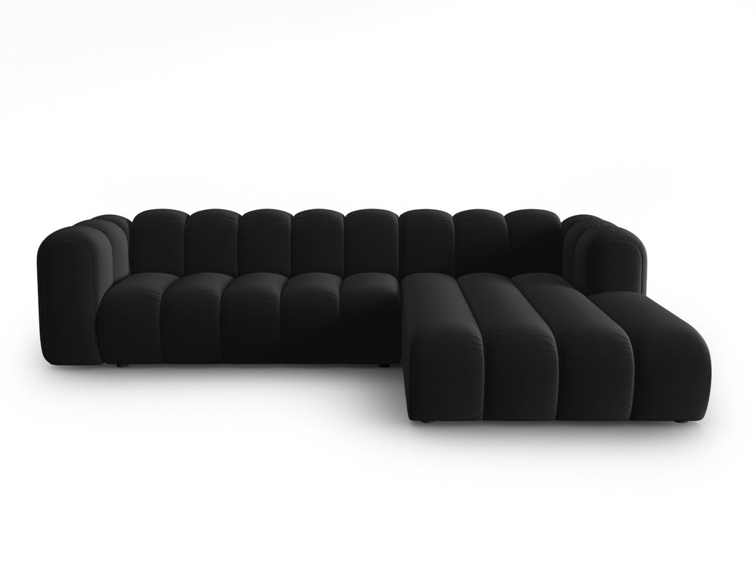 MICADONI Lupin Modular 4 pers. hjørnesofa højre sort fløjl stof