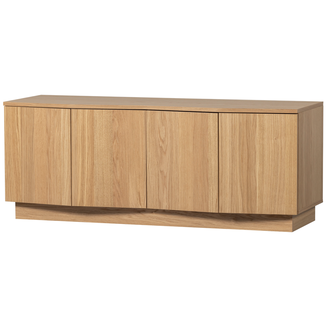 WOOOD Zuma TV-bord m. 4 låger og 2 hylder natur egetræsfinér og egetræ 133x45