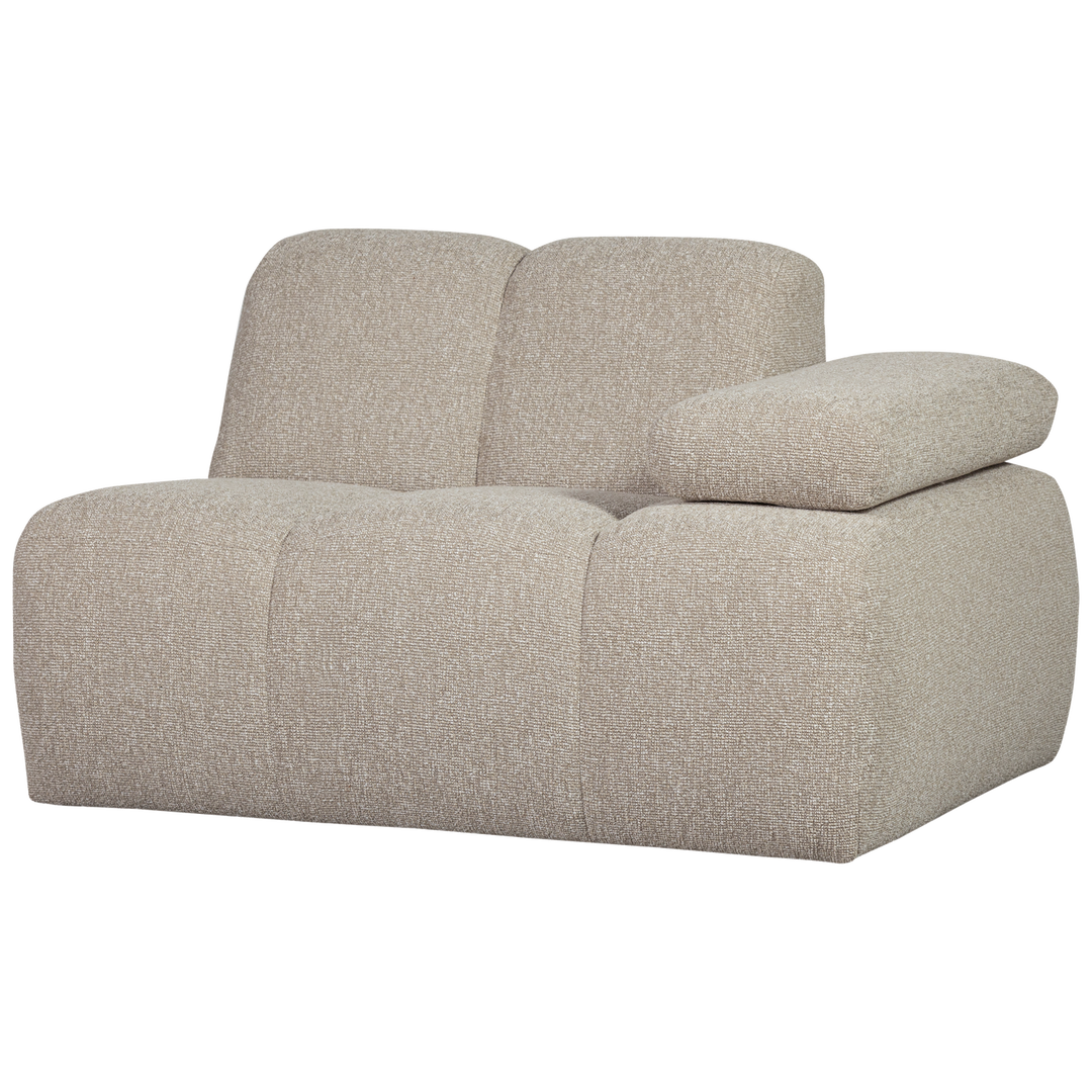 WOOOD Mojo 1 pers. modul sofa højre m. armlæn beige meleret bouclé stof
