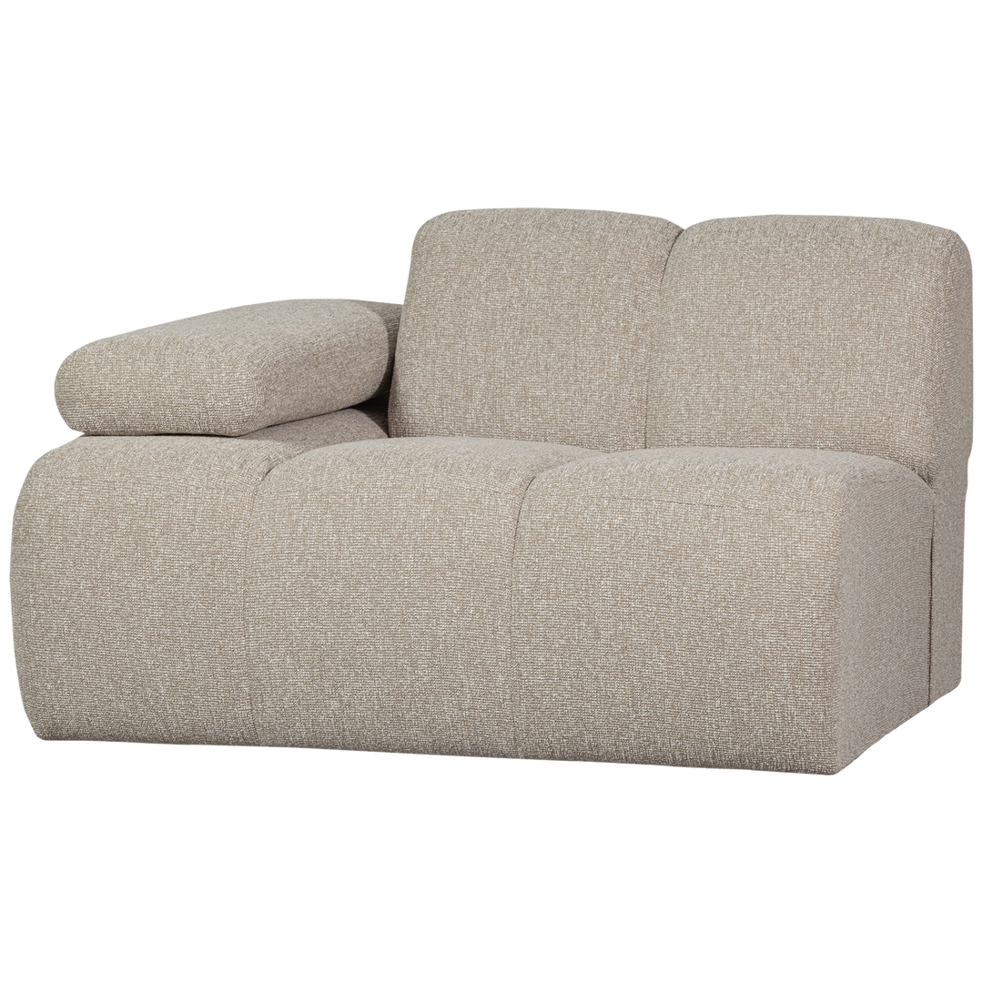WOOOD Mojo 1 pers. modul sofa venstre m. armlæn beige meleret bouclé stof
