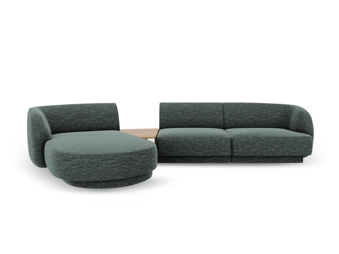 MICADONI Miley 3 pers. modulær hjørnesofa venstre m. sofabord petrol chenille