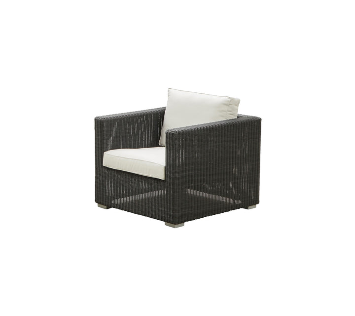 Produktbillede af CANE-LINE CHESTER LOUNGESTOL INKL. HVID HYNDE GRAPHITE 85 i premium kvalitet