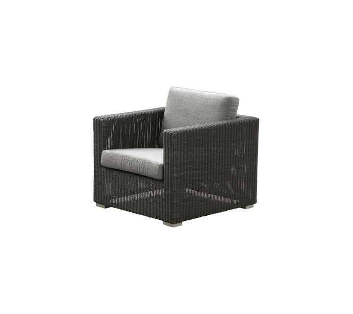 Produktbillede af CANE-LINE CHESTER LOUNGESTOL INKL. LYSEGRå HYNDE GRAPHITE 85 i premium kvalitet