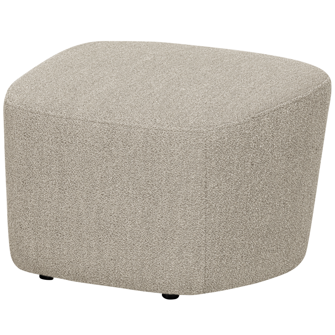 WOOOD Lofty fodskammel natur bouclé stof 62x48