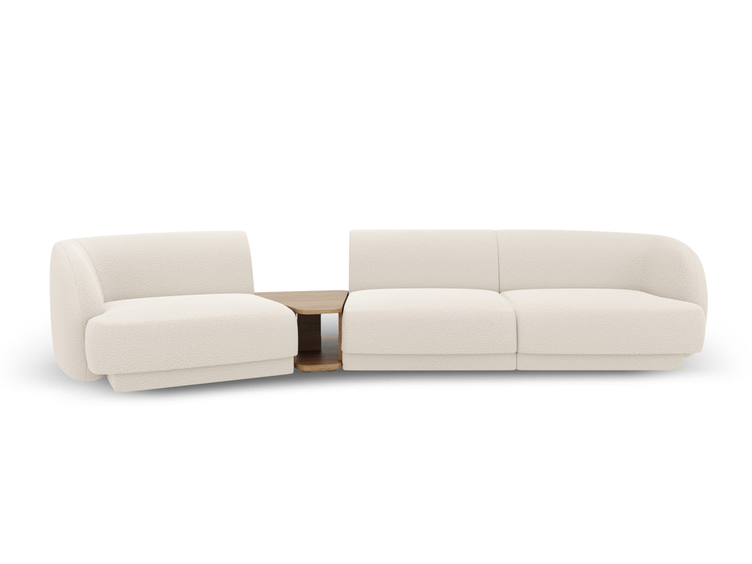 MICADONI Miley 3 pers. modulær sofa venstre m. sofabord beige bouclé