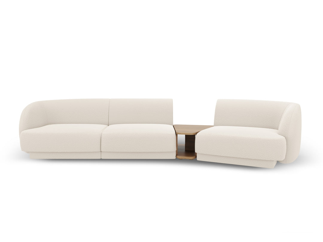 MICADONI Miley 3 pers. modulær sofa højre m. sofabord beige bouclé