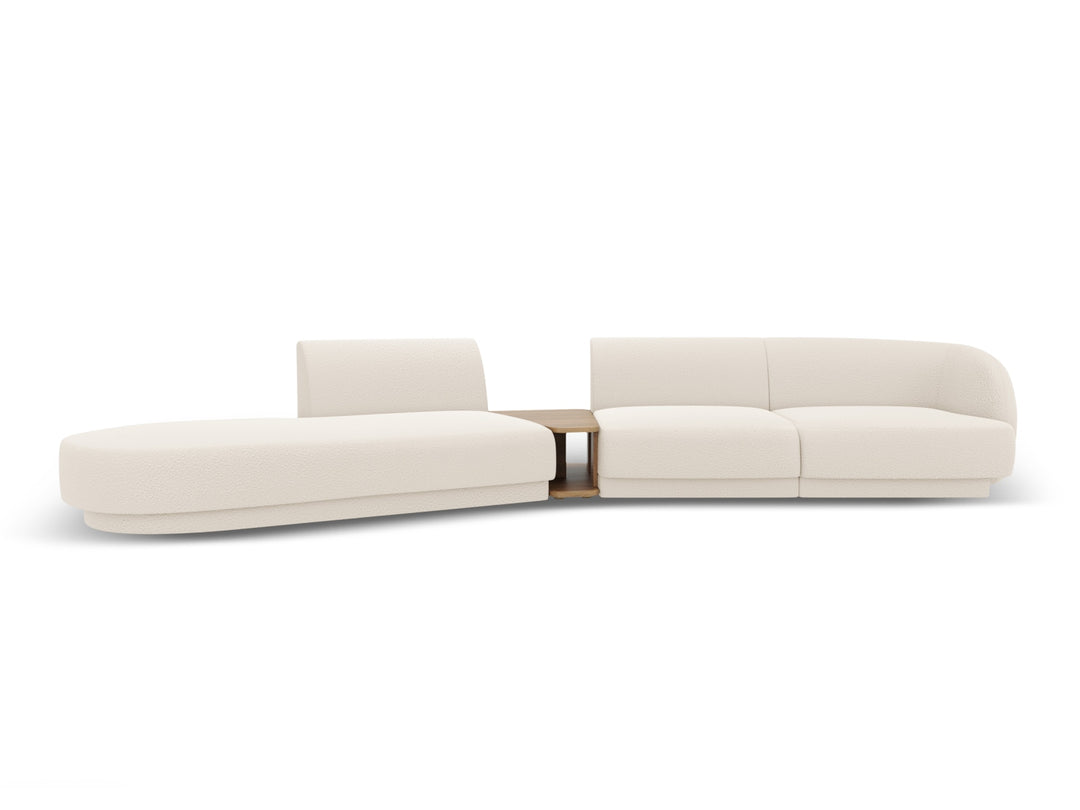 MICADONI Miley 4 pers. modulær sofa venstre m. sofabord beige bouclé
