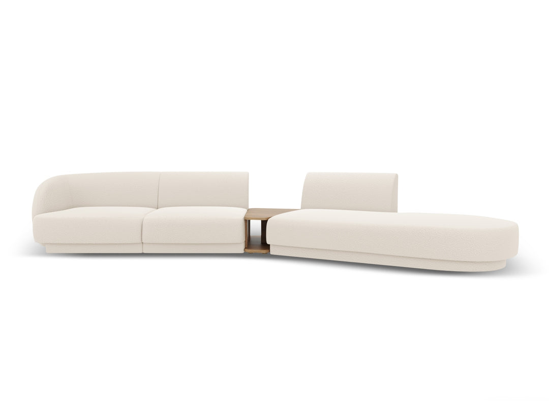 MICADONI Miley 4 pers. modulær sofa højre m. sofabord beige bouclé