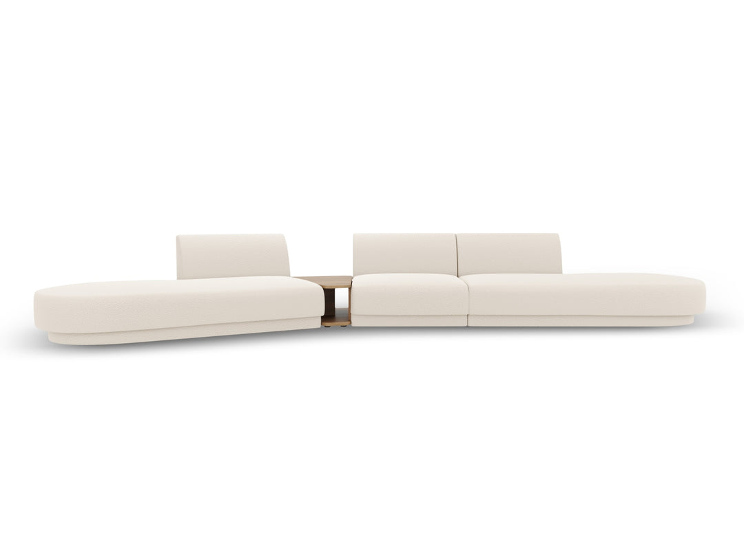 MICADONI Miley 5 pers. modulær sofa venstre m. sofabord beige bouclé
