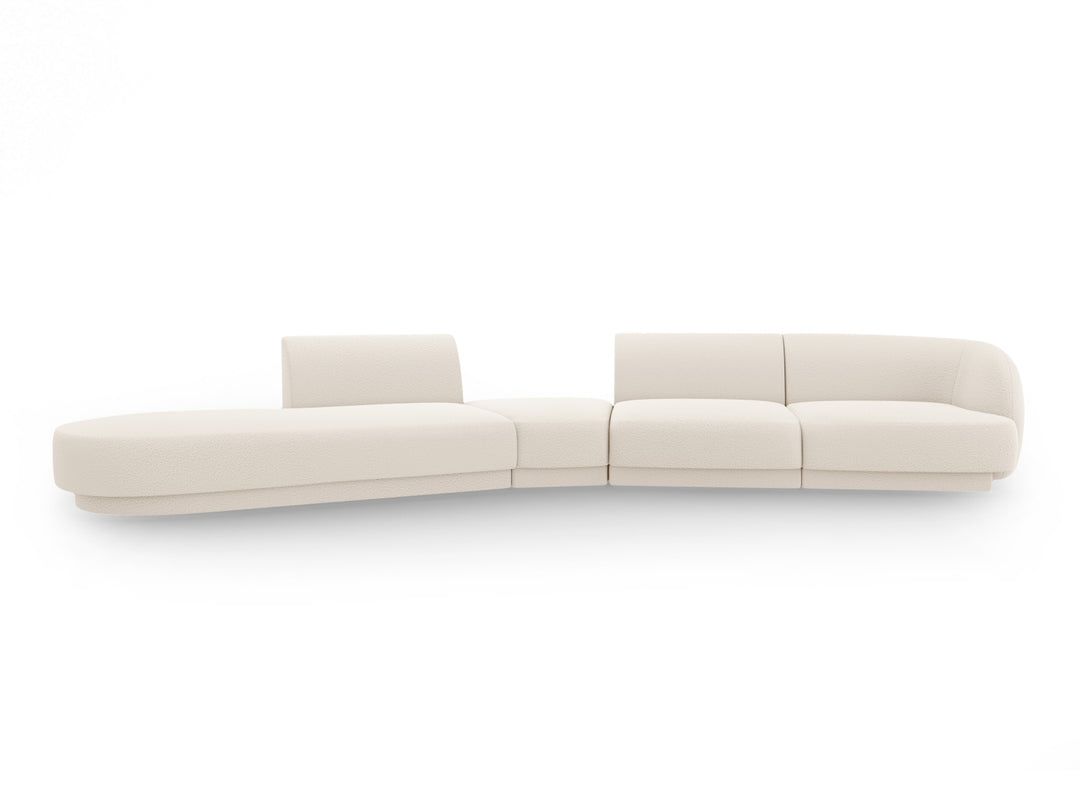 MICADONI Miley 5 pers. modulær sofa venstre beige bouclé