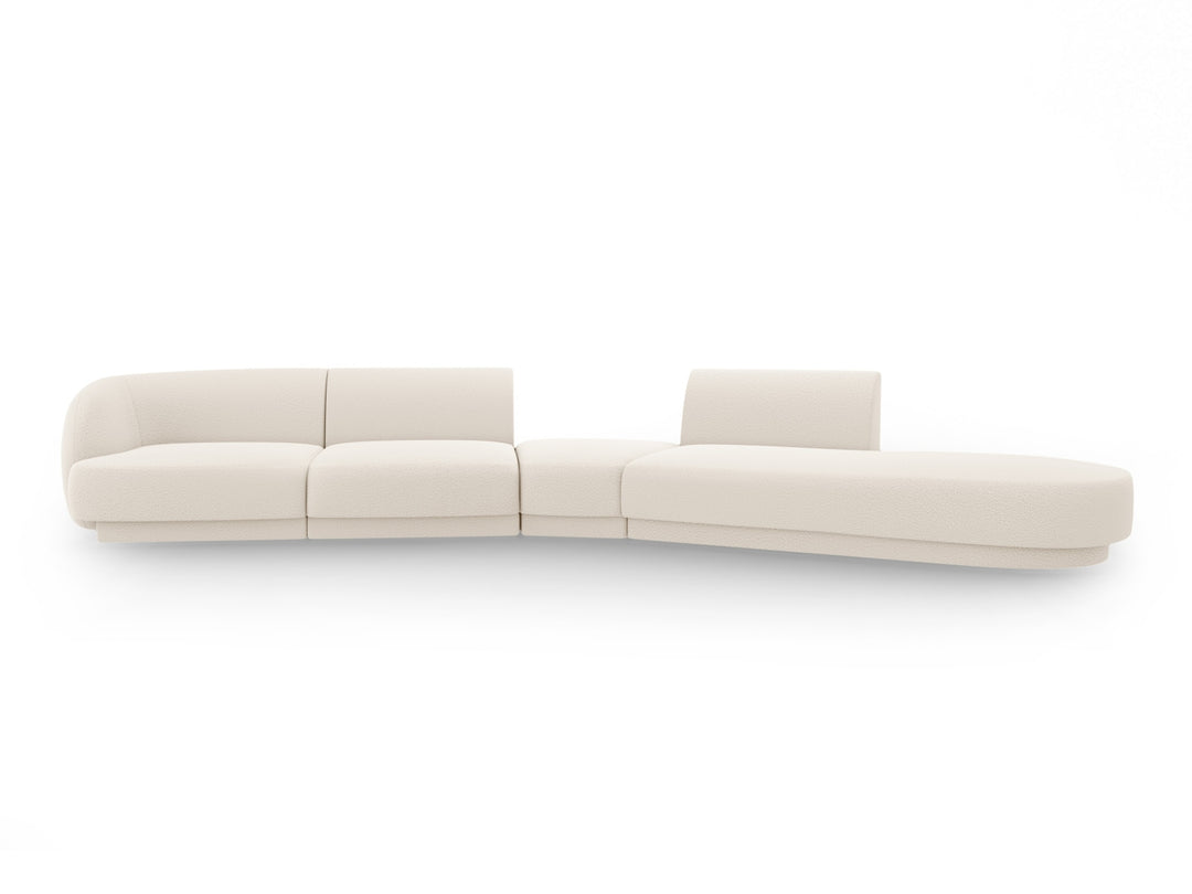 MICADONI Miley 5 pers. modulær sofa højre beige bouclÃ«
