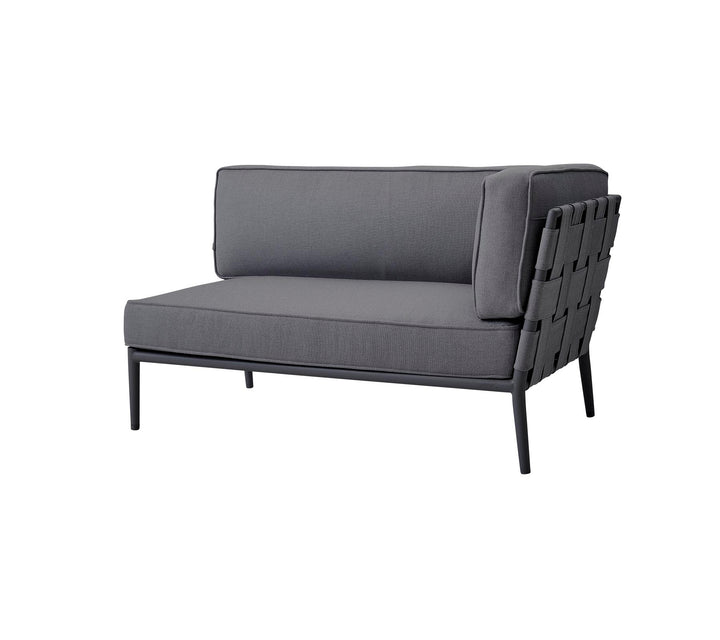 Produktbillede af CANE-LINE CONIC SOFA 2PERS/VENSTRE MODUL GREY 140 i premium kvalitet