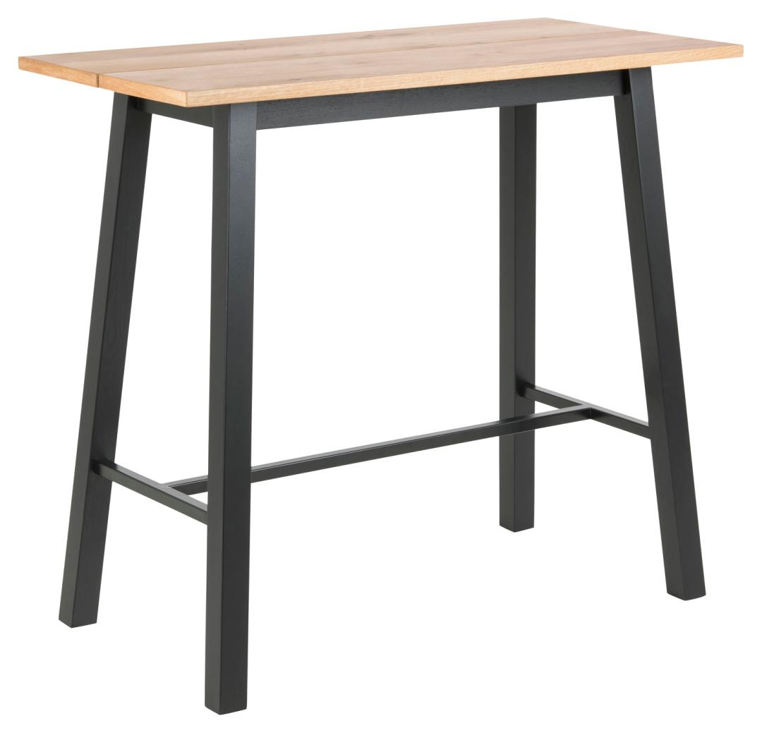 ACT NORDIC Chara barbord m. fodstøtte vild eg egefiner og mat sort egefiner 117x58x105