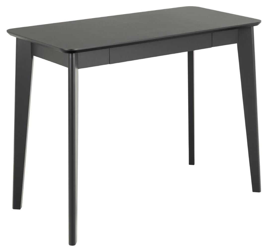 ACT NORDIC Roxby skrivebord m. 1 skuffe mat sort egefiner og mat sort gummitræ 100x50x75