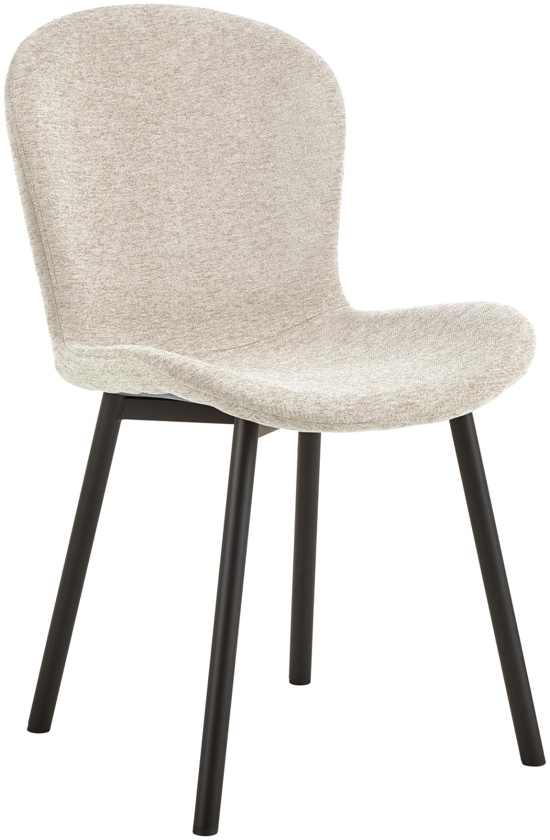 Produktbillede af ACT NORDIC Esra spisebordsstol m. lynlås beige stof og mat sort stål i premium kvalitet