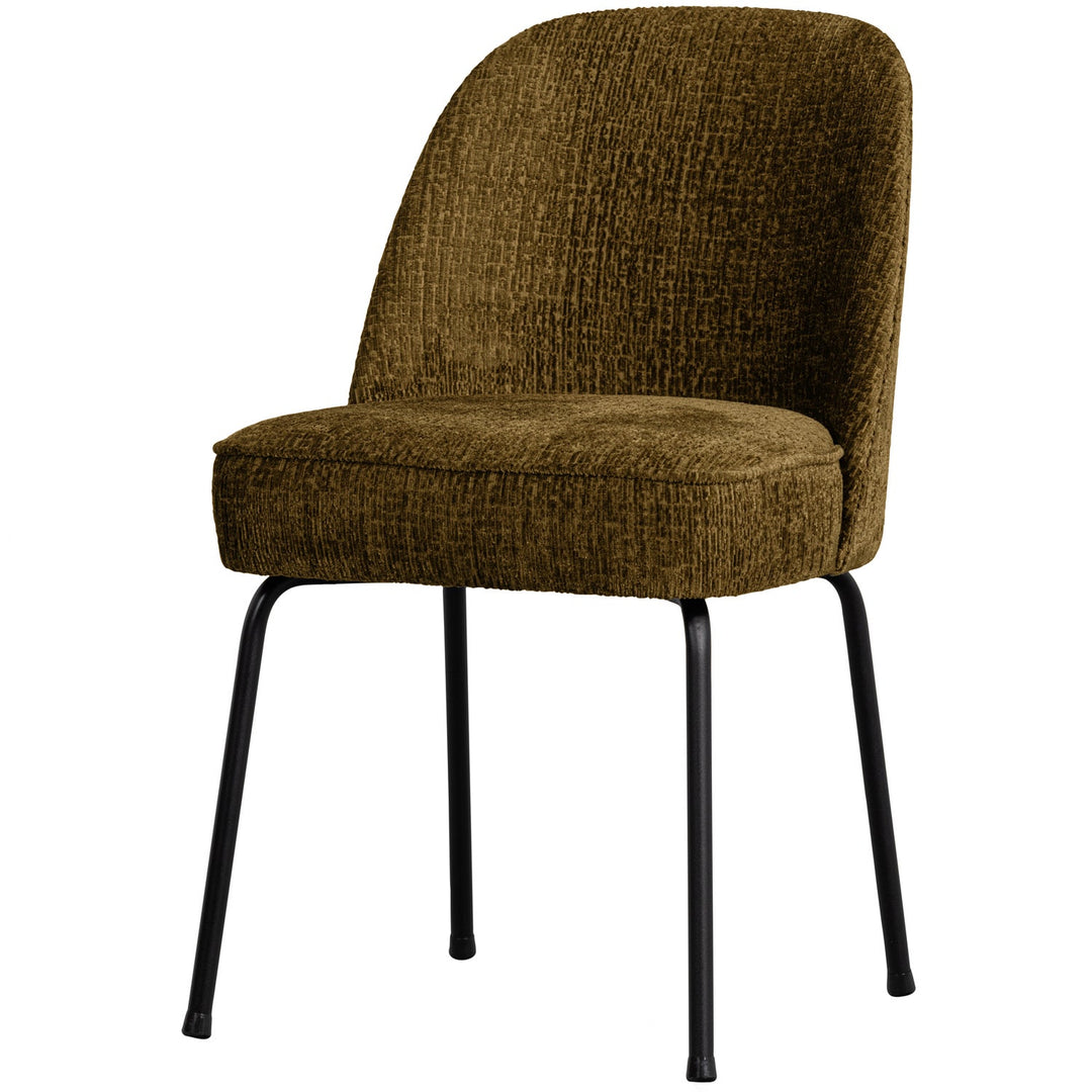 WOOOD Vogue spisebordsstol messing strukturfløjl og metal